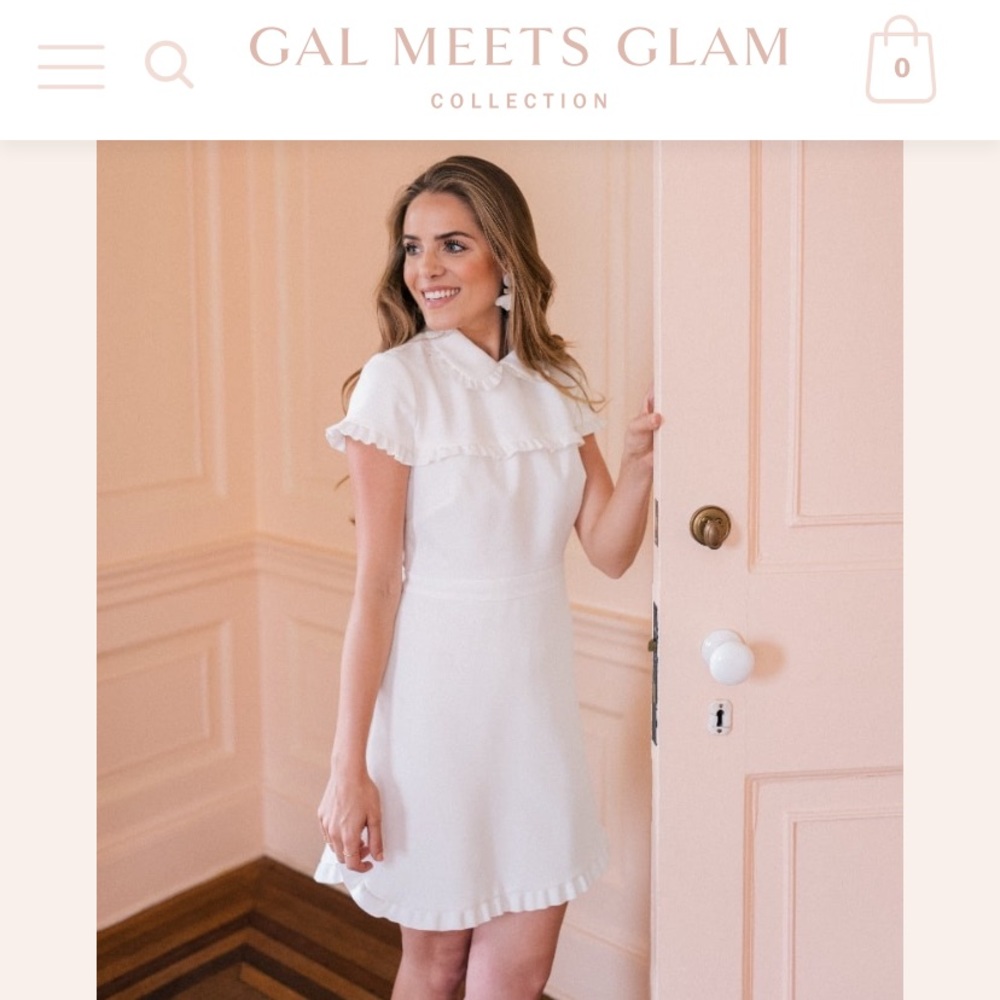 Gal Meets Glam white Emma dress, size 6